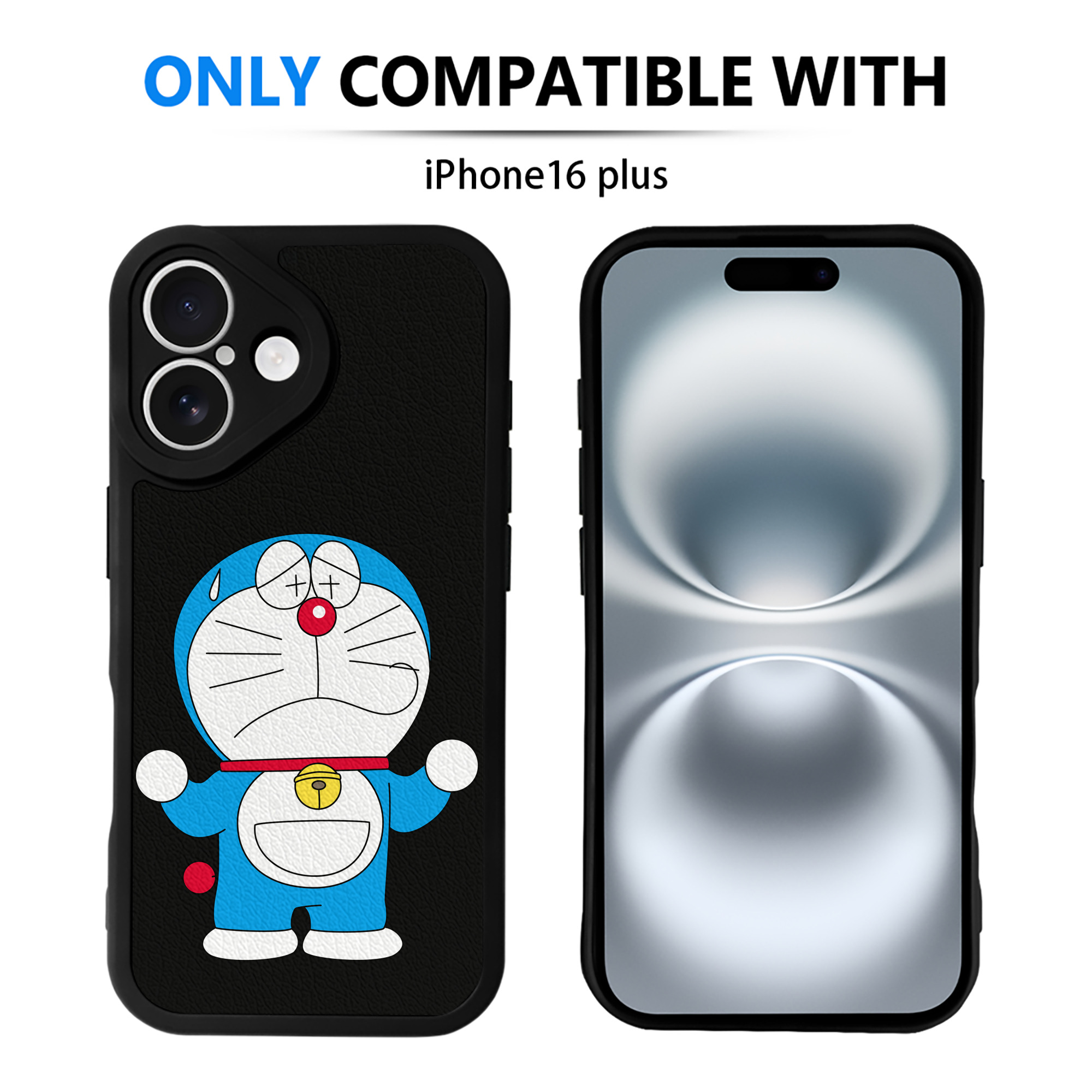 （画像用） ドラえもん Doraemon 【iPhone 16シリーズ対応】シリコンスマホケース（レザー調） 材質：シリコン